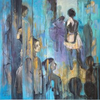 En pensant à Degas 90x90 h/t