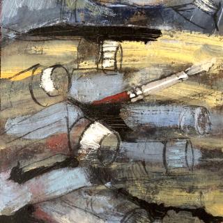  Tubes et pinceaux  12,5x18  h/carton toilé